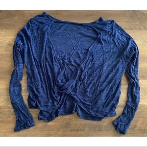 F21 // Navy Open Back Long Sleeve Tee